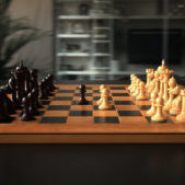 The first move in chess. 3d illustration.